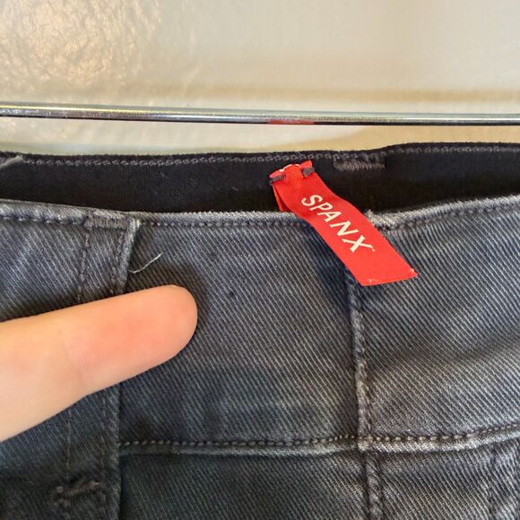 Spanx Stretch Twill Ankle Dark Gray Cargo Pants Medium TALL Inseam - Picture 14 of 14